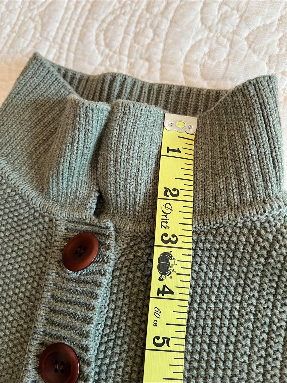 Poetry Organic Cotton Green Button Sweater Work Casual Beach - Picture 7 of 13
